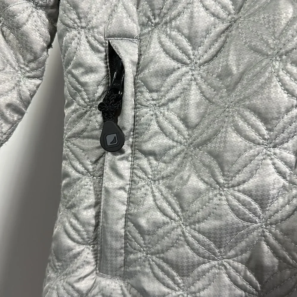 PREDATOR WEAR Women's Lightweight Quilted Zip-Up Coat Jacket Silver Size XS